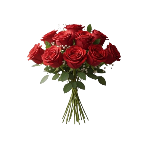 bouquet de 10 roses rouges