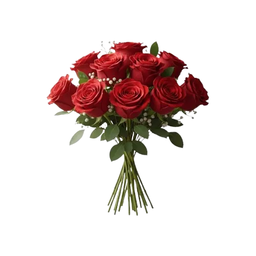 bouquet de 10 roses rouges