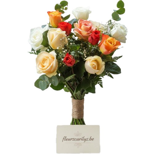 bouquet de 10 roses variées